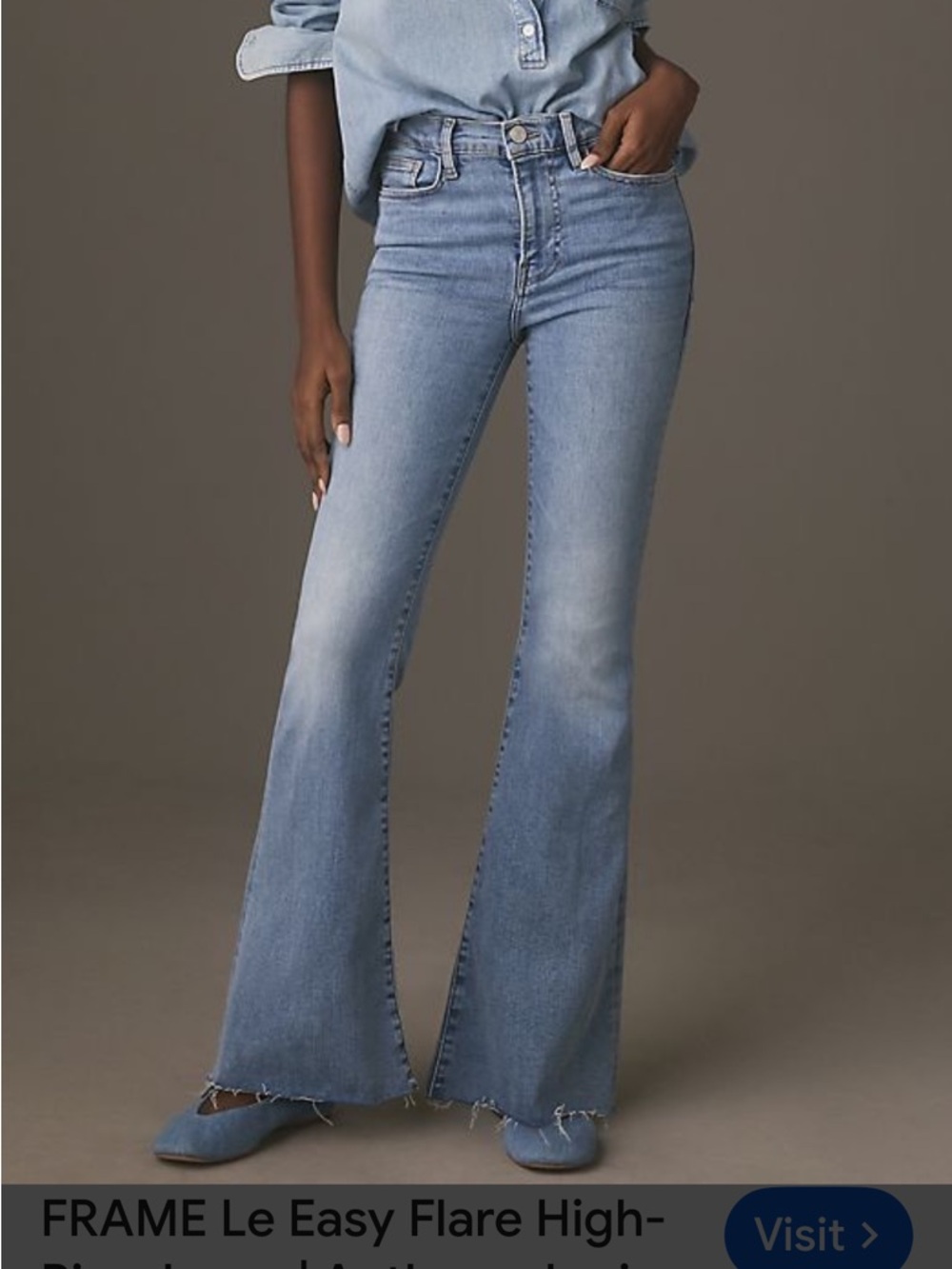Frame Denim Light Blue High-Rise Flare Jeans size 28